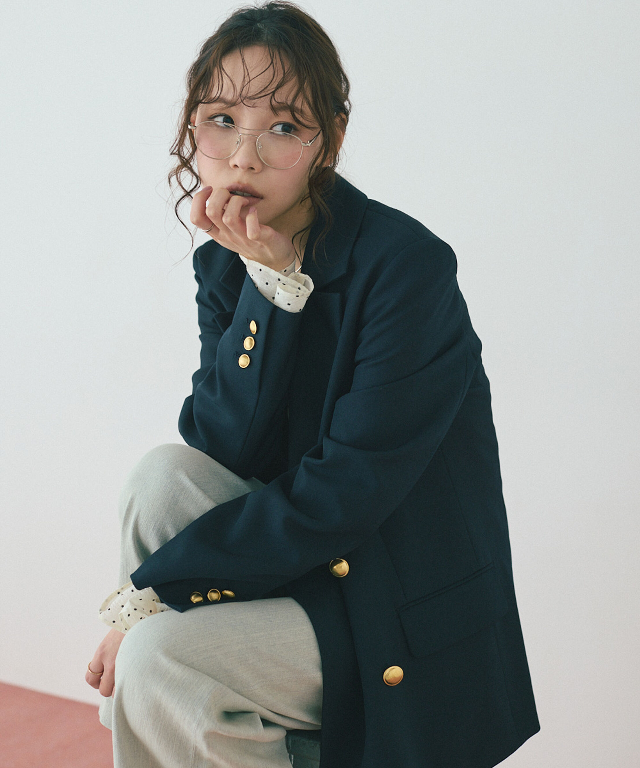  「ダブルブレストジャケット」|その他|ネイビー