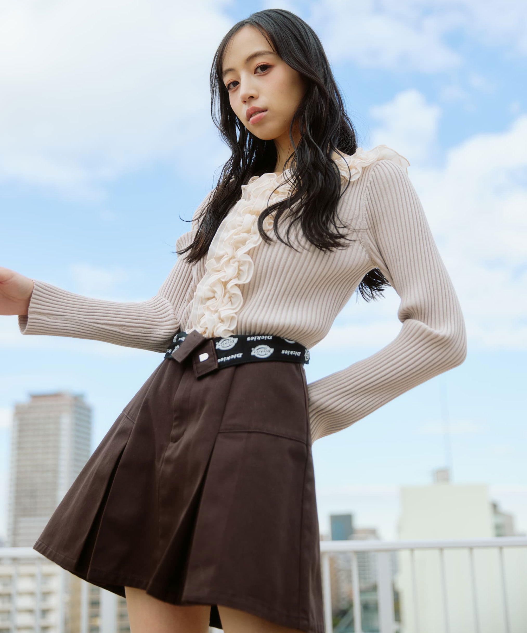  「「Dickies &times; JILL by JILL STUART」別注タックミニスカート」|スカート|ブラウン