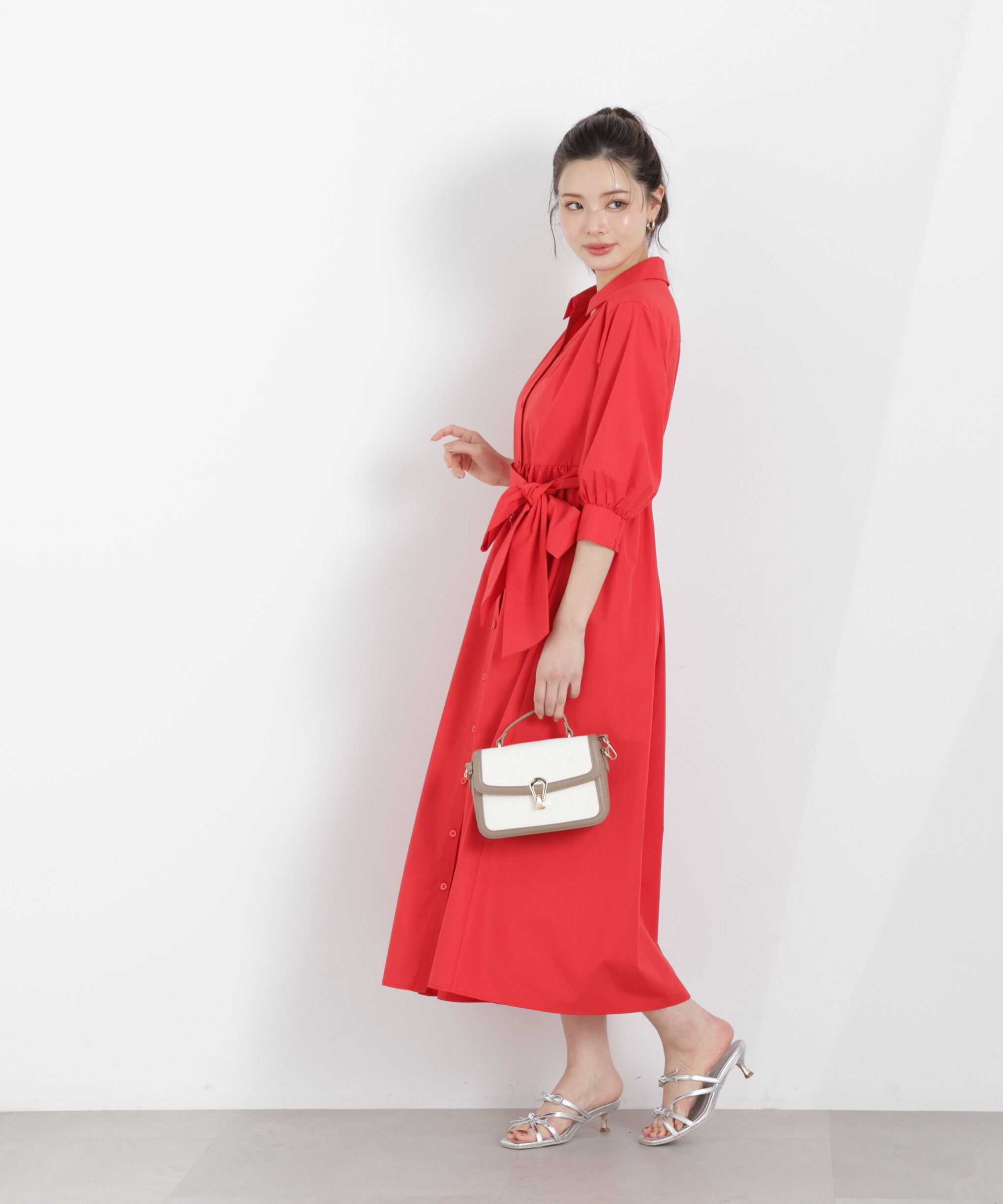PROPORTION BODY DRESSING「リボン付きシャツワンピース　26SS」|ワンピース|