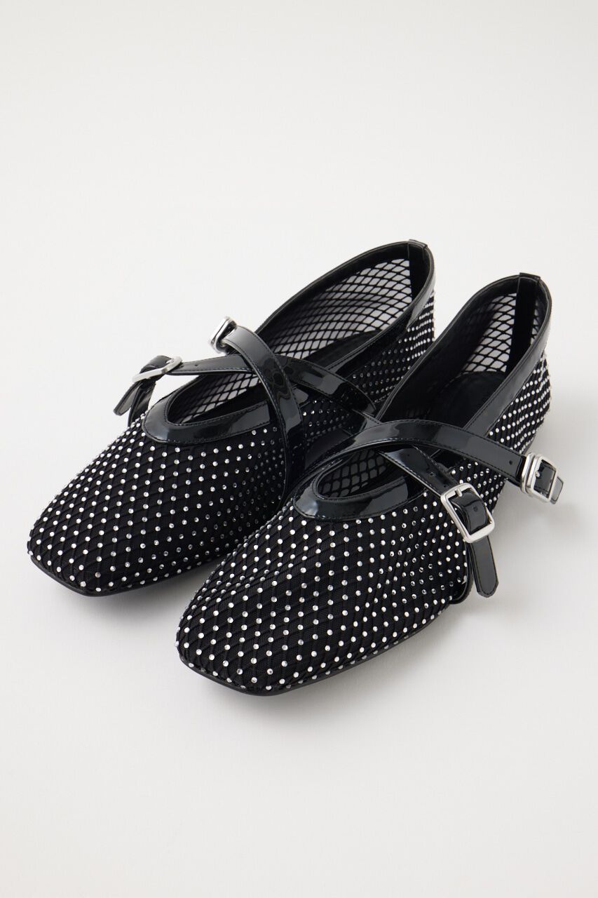 MOUSSY「RHINESTONE SHEER BALLET シューズ」|スリッポン|