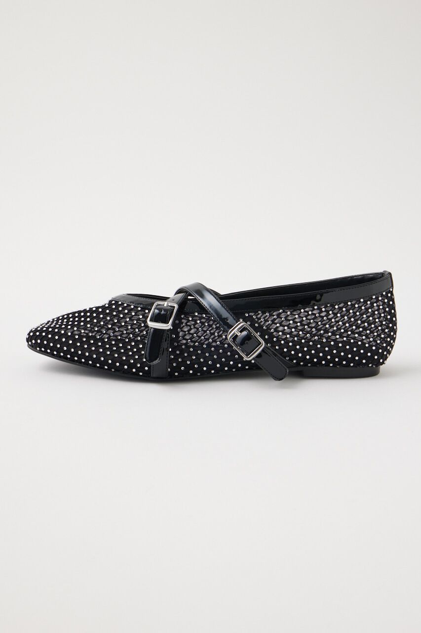 MOUSSY「RHINESTONE SHEER BALLET シューズ」|スリッポン|