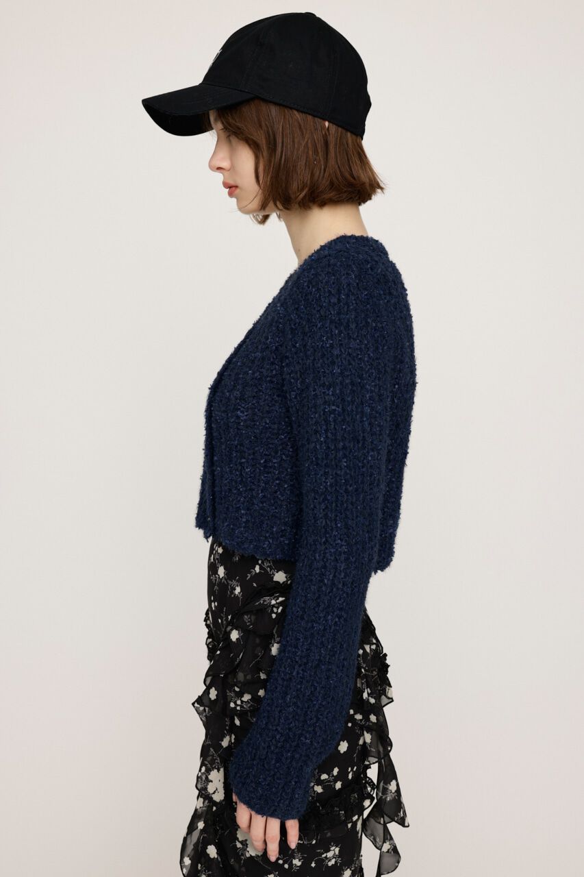 SLY「TAPE YARN SLANT NECK カーディガン」|ニット・セーター|
