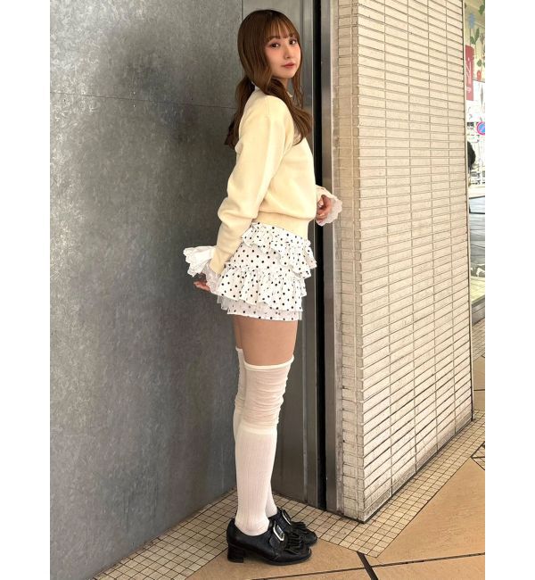 CALNAMUR「オーガンコサージュVネックニット」|ニット・セーター|