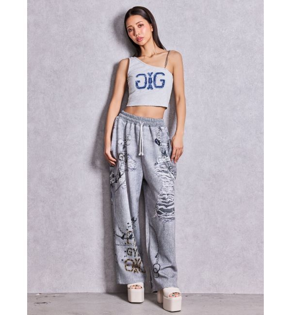 GYDA「Denim Symmetry GYDAワンショルチェーンタンクトップ」|タンクトップ|
