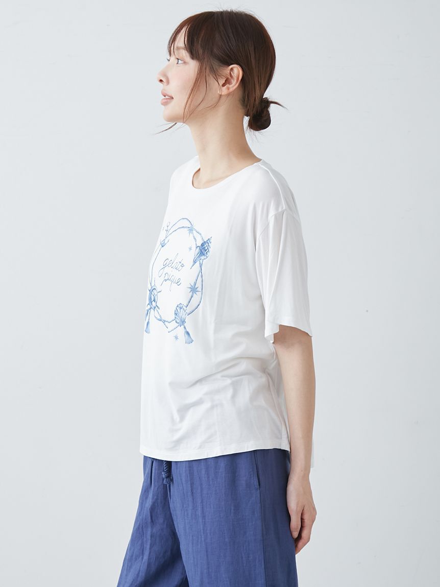 gelato pique「【接触冷感】マリンワンポイントTシャツ」|ルームウェア|
