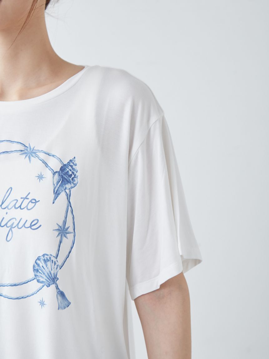 gelato pique「【接触冷感】マリンワンポイントTシャツ」|ルームウェア|