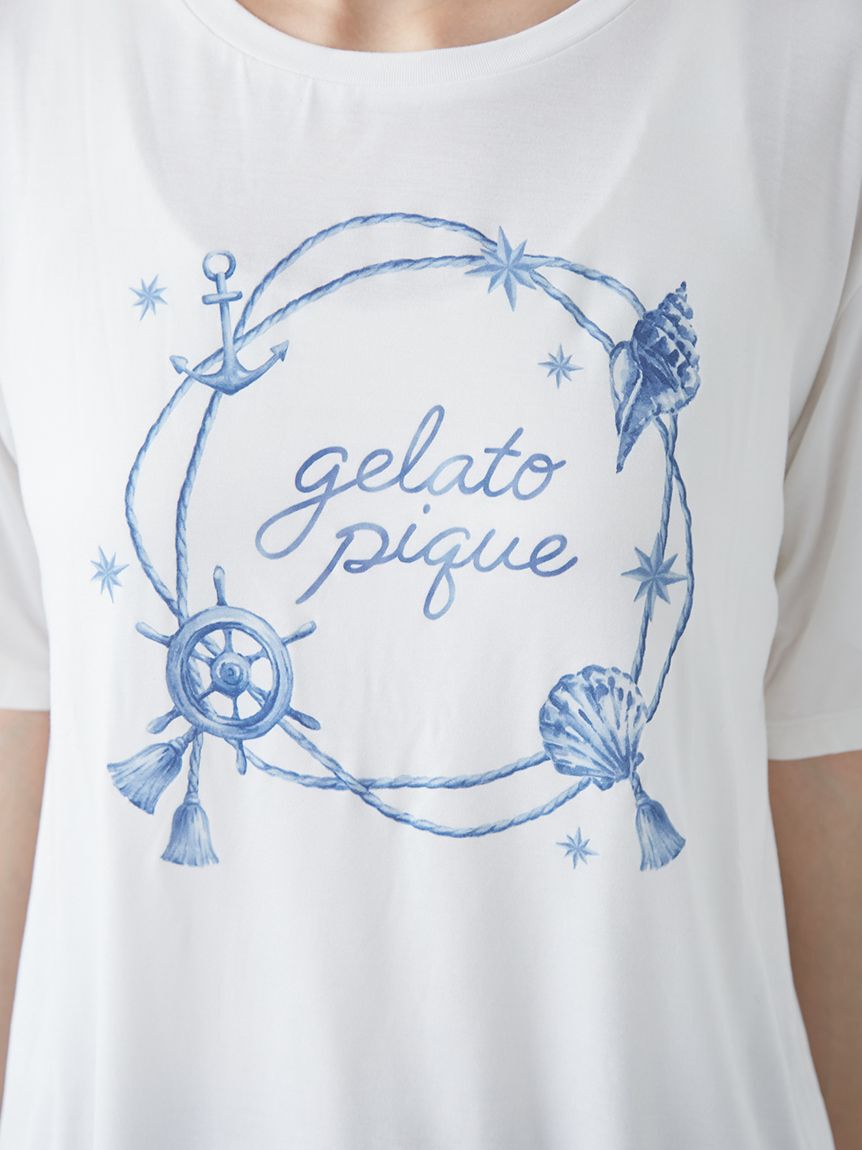 gelato pique「【接触冷感】マリンワンポイントTシャツ」|ルームウェア|
