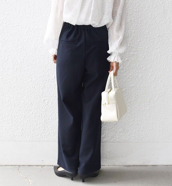 SHIPS for women「【SHIPS別注】kaene:〈洗濯機可能〉ダンボール ストレート タック パンツ（セレモニー対応可）」|その他|