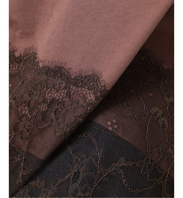 SLOBE IENA「《シリーズあり/予約》レースコンビハーフスリーブカットソー」|Tシャツ・カットソー|