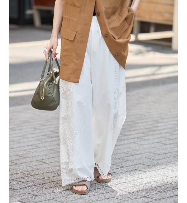 JOURNAL STANDARD「カットワークレース パンツ」|スラックス|