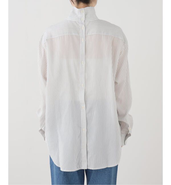 journal standard L'essage「TIBI/ティビ Ultra Light Silk Tencel Striped Funnel Neck シャツ」|シャツ・ブラウス|