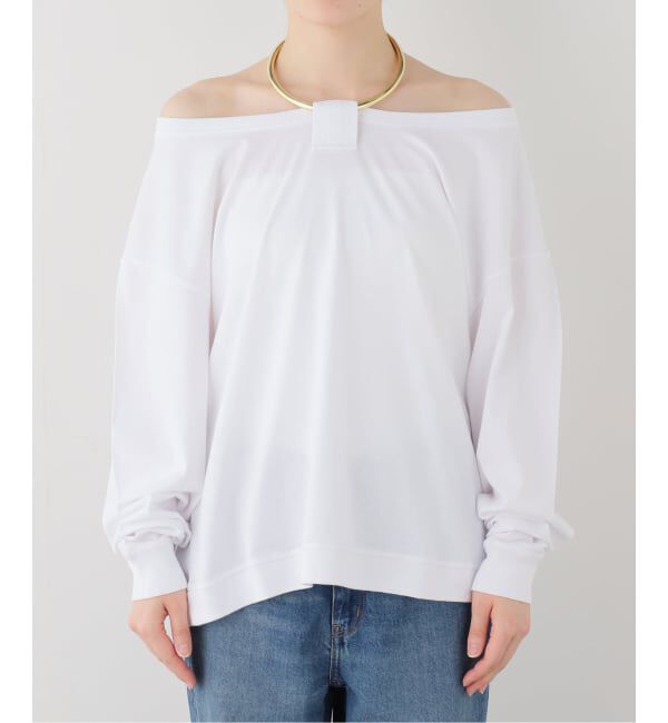 journal standard L'essage「DARKPARK/ダークパーク ERIN-NECKLACE OFF SHOULDER TOP オフショルダートップス」|Tシャツ・カットソー|ホワイト