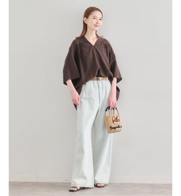 U by SPICK&SPAN「シルキーシフォンギャザーブラウス」|シャツ・ブラウス|