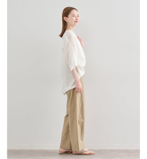 U by SPICK&SPAN「シルキーシフォンギャザーブラウス」|シャツ・ブラウス|