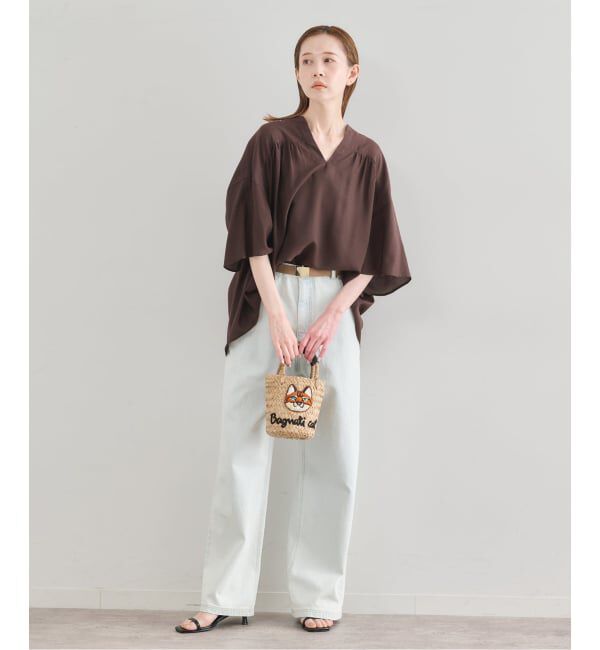 U by SPICK&SPAN「シルキーシフォンギャザーブラウス」|シャツ・ブラウス|
