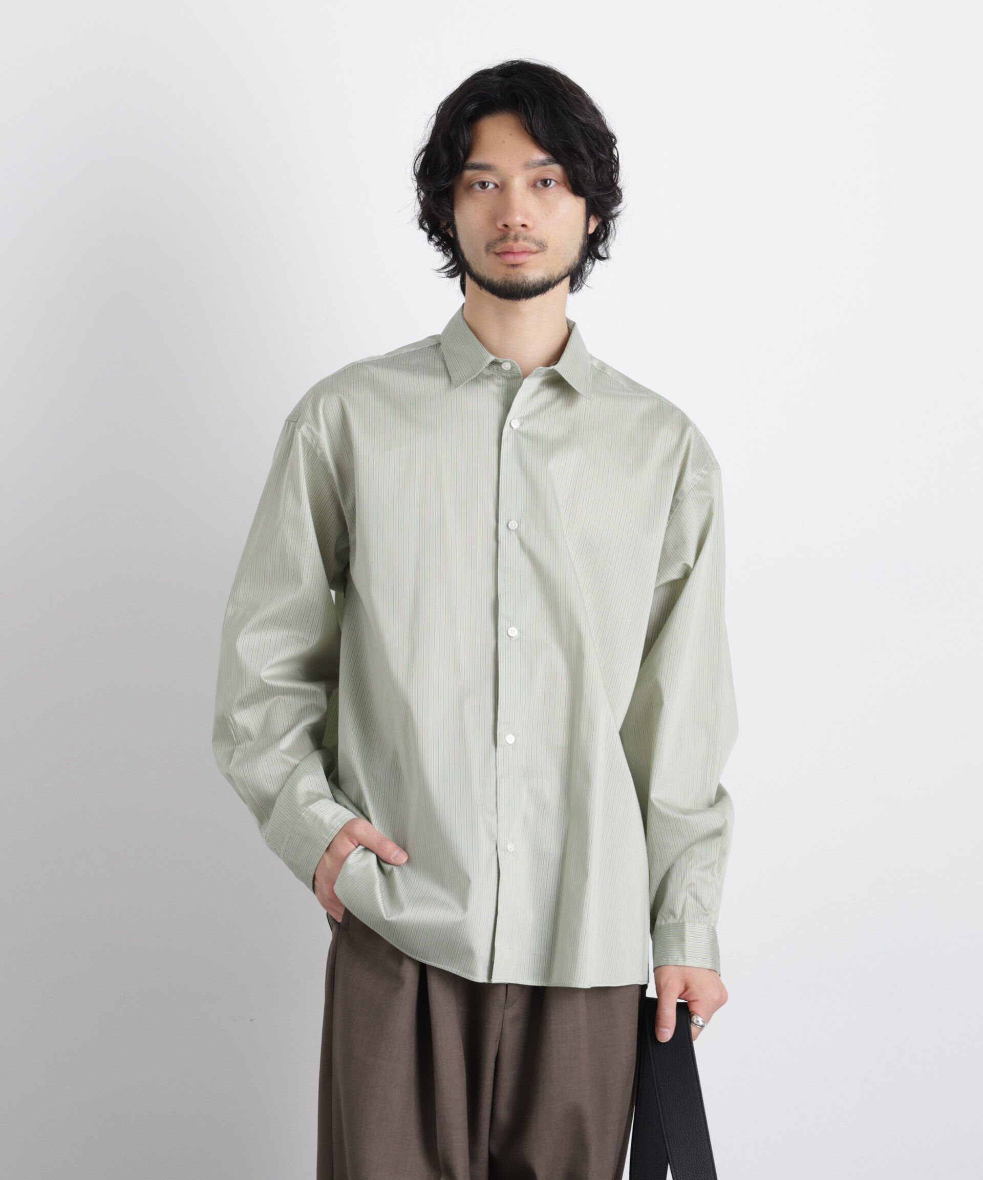 nano･universe「「OtoNANO」大人のワイドシャツレギュラーカラーストライプ長袖」|シャツ・ブラウス|