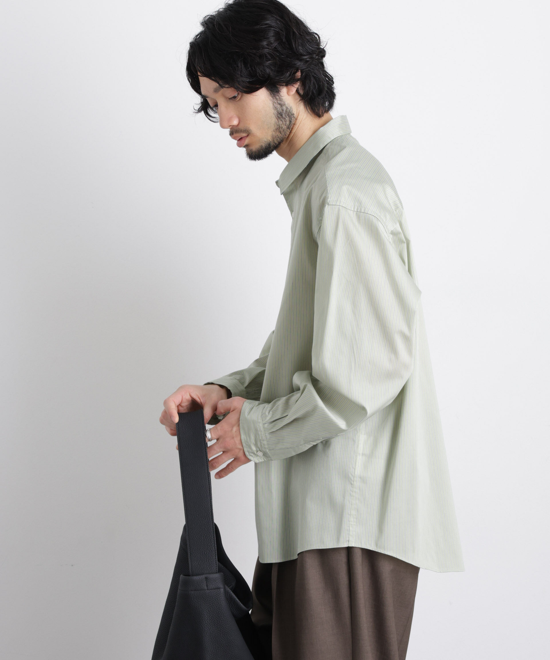 nano･universe「「OtoNANO」大人のワイドシャツレギュラーカラーストライプ長袖」|シャツ・ブラウス|