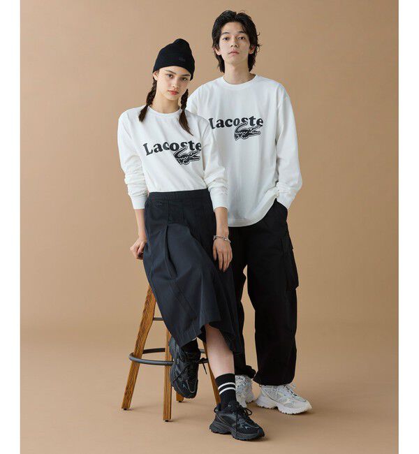 LACOSTE「【オンライン限定】LACOSTE 鹿の子オーバーサイズプリント ロングスリーブTシャツ」|Tシャツ・カットソー|