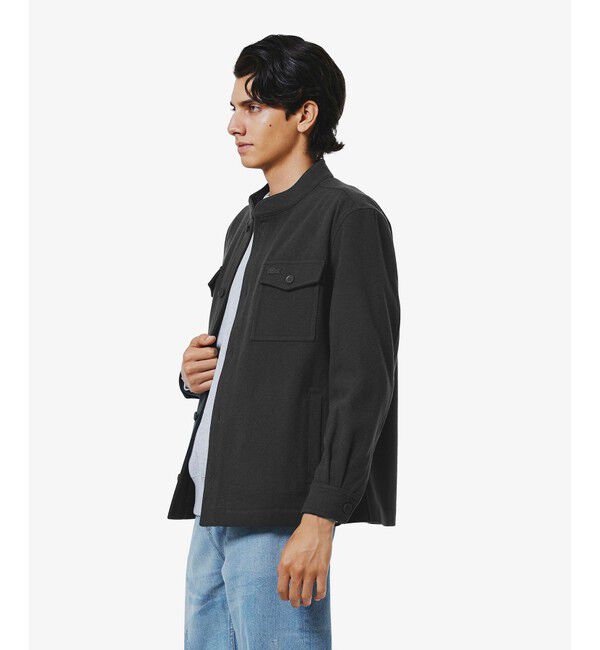 LACOSTE「ウールブレンドメルトン スタンドカラーシャツブルゾン」|シャツ・ブラウス|