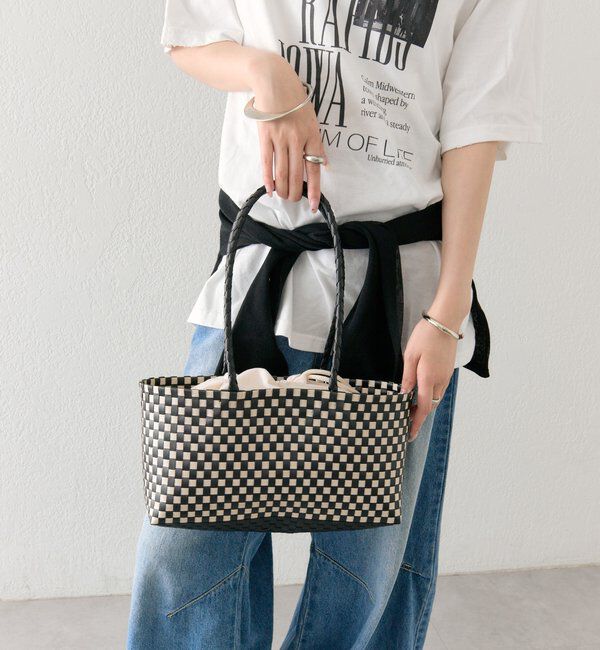  「【NHE】ロングハンドカゴバッグ」|かごバッグ|