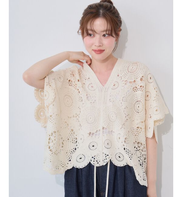  「TORRAZZO DONNAクロシェレースブラウス」|シャツ・ブラウス|