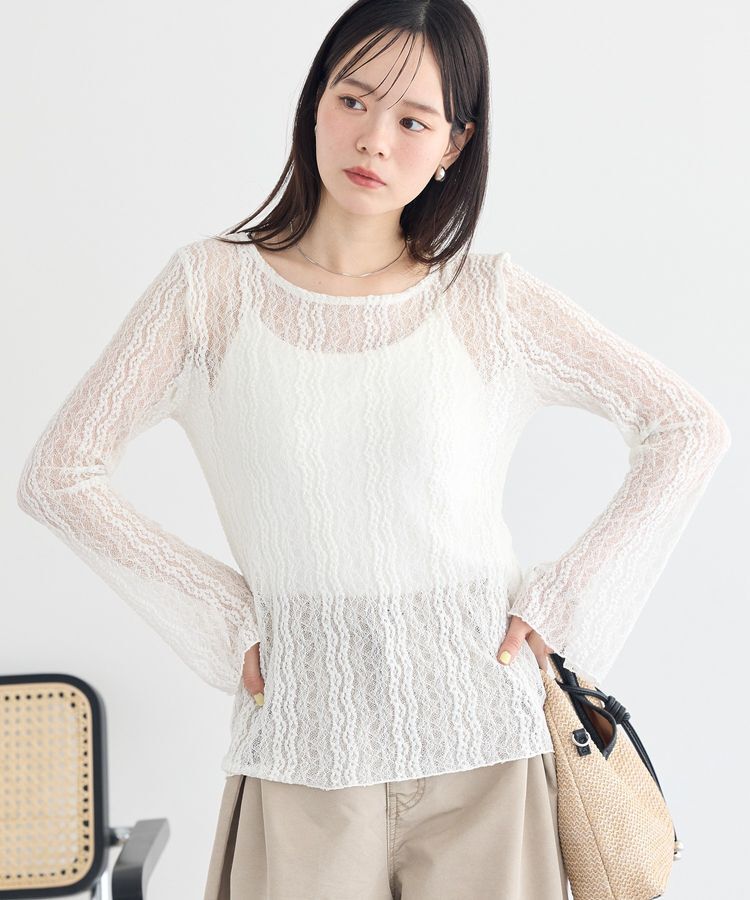 earth music&ecology「レースプルオーバー」|Tシャツ・カットソー|Ivory