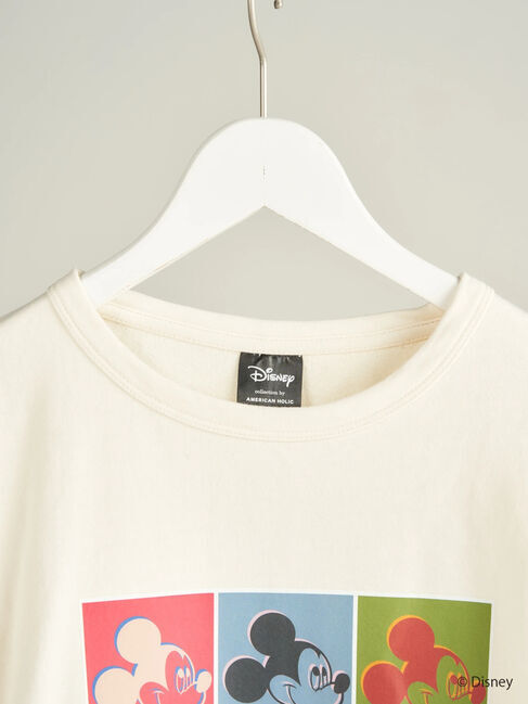  「ずらし絵長袖ミニ裏毛プルオーバー/Mickey」|Tシャツ・カットソー|