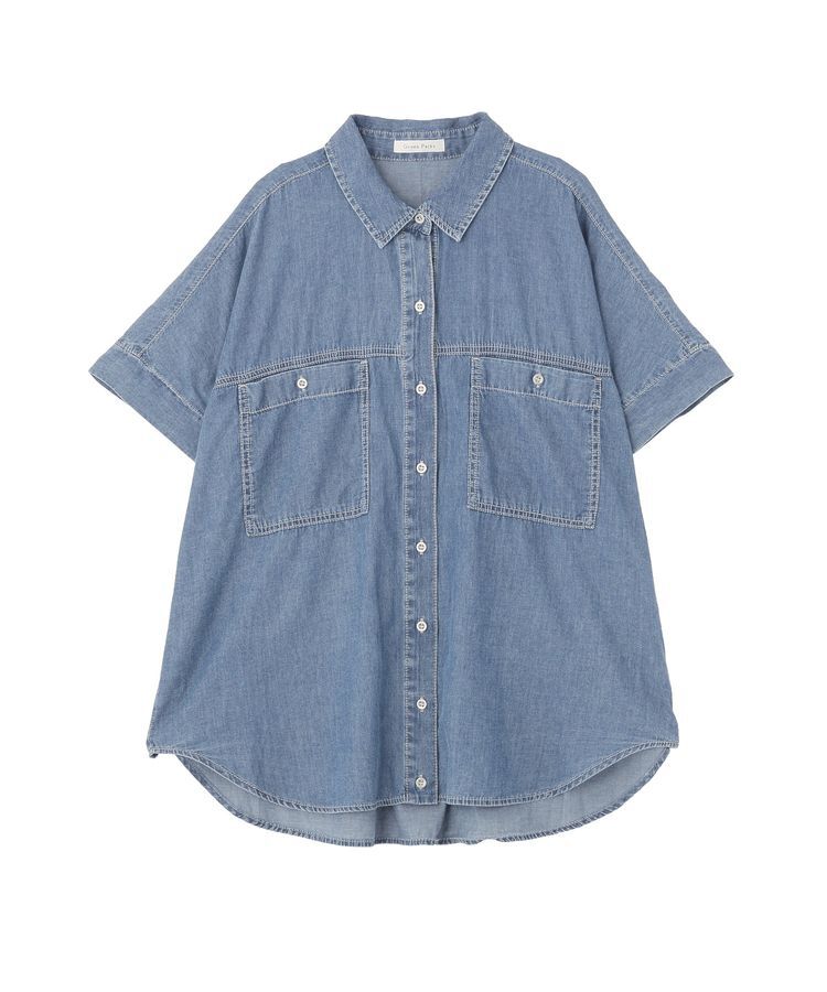 Green Parks「シアーデニム2WAYビックドルマンシャツ」|シャツ・ブラウス|Indigo