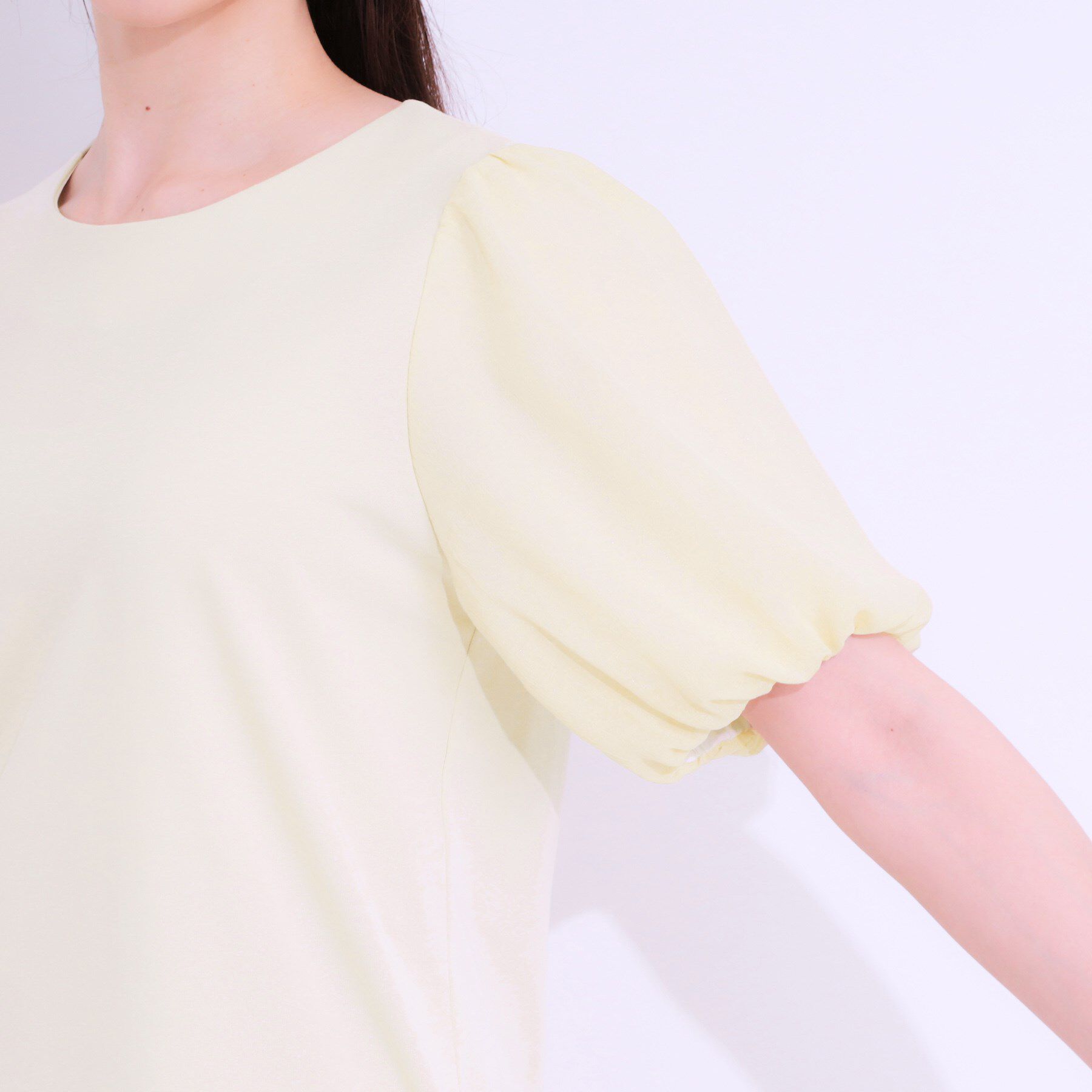 SHOO･LA･RUE「【S-LL/ひんやり/UV】お袖シアー バルーントップス」|Tシャツ・カットソー|