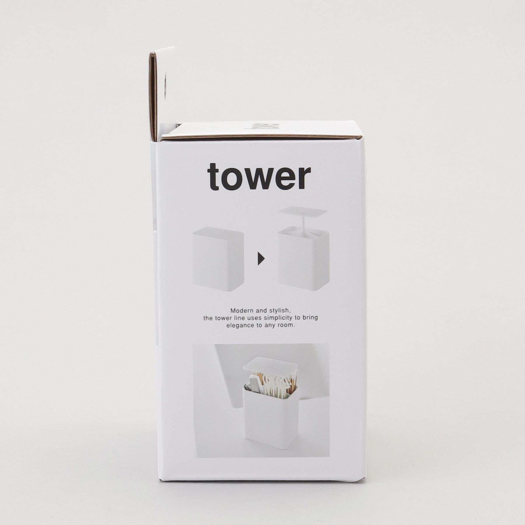 212 KITCHEN STORE「ポップアップ式綿棒ケース WH 山崎実業 ＜tower  タワー＞」|食器・キッチングッズ|