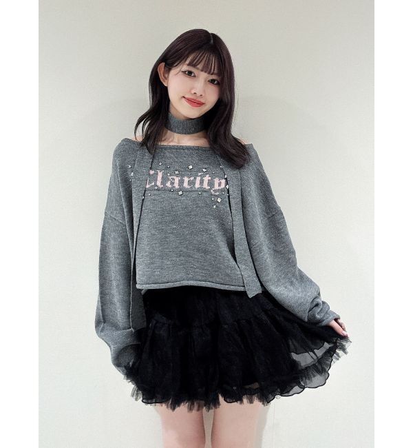 jouetie「オフショルチョーカーショートニット」|ニット・セーター|