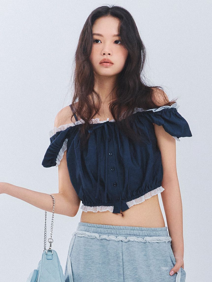 FURFUR「【WEB限定カラー】パフスリーブギャザーブラウス」|シャツ・ブラウス|BLK