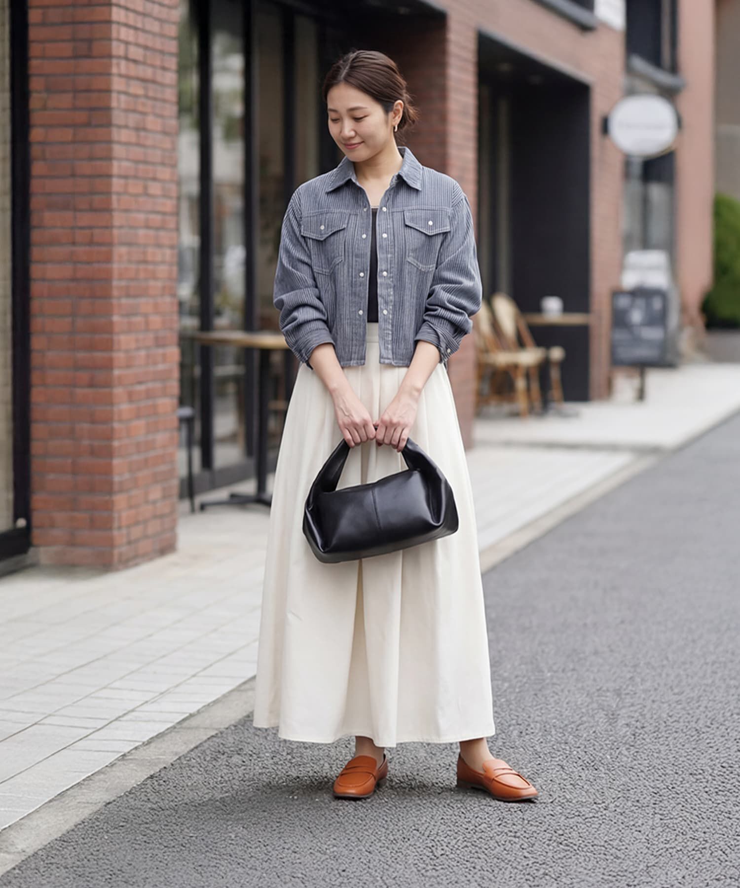 STYLE DELI「ヒッコリーストライプ柄シャツジャケット」|シャツ・ブラウス|