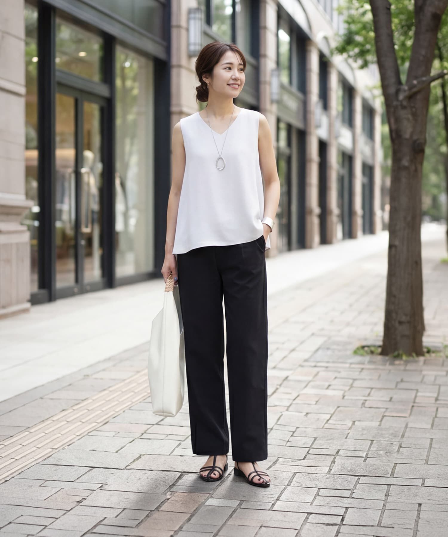 STYLE DELI「【セット対応】しっとりマットナイロンパンツ」|スラックス|