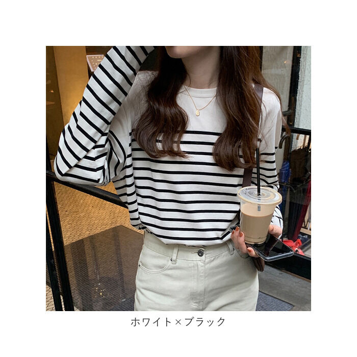 BACKYARD FAMILY「カットソー 長袖 レディース ボーダー 通販 ?ロングtシャツ プルオーバー tシャツ ロンt」|Tシャツ・カットソー|