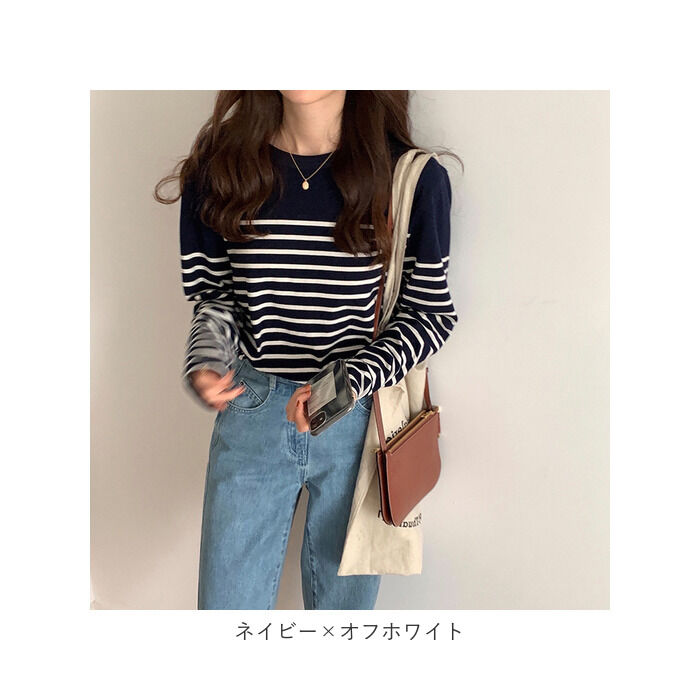 BACKYARD FAMILY「カットソー 長袖 レディース ボーダー 通販 ?ロングtシャツ プルオーバー tシャツ ロンt」|Tシャツ・カットソー|