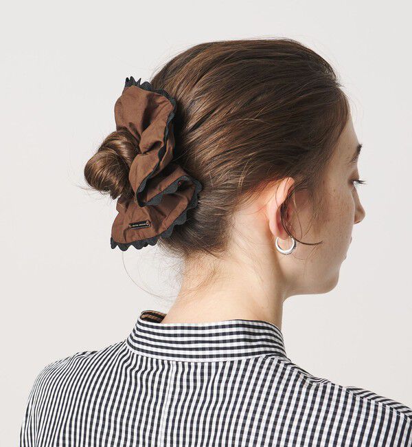 UNITED ARROWS「バイカラー パイピング シュシュ」|ヘアゴム・シュシュ|DK.BROWN