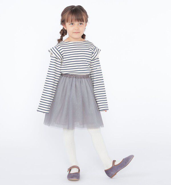 SHIPS KIDS「SHIPS KIDS:100～130cm / オーガニック コットン フリル プルオーバー」|Tシャツ・カットソー|