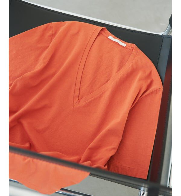 Plage「Slim V-Neck Tee」|Tシャツ・カットソー|オレンジ