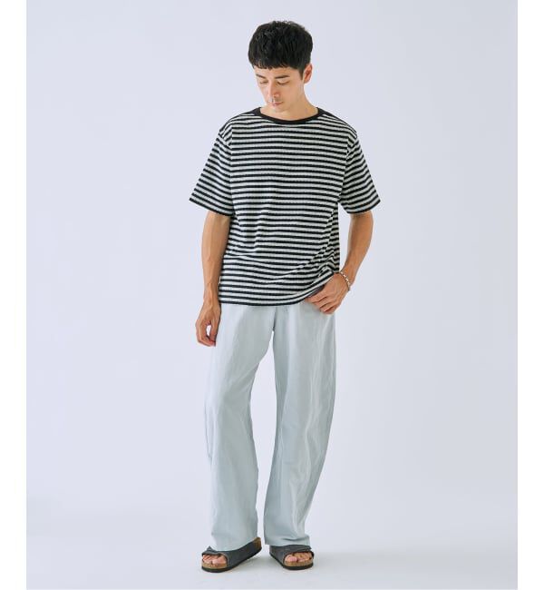 EDIFICE「《予約》パイル ボーダー ボートネック」|Tシャツ・カットソー|