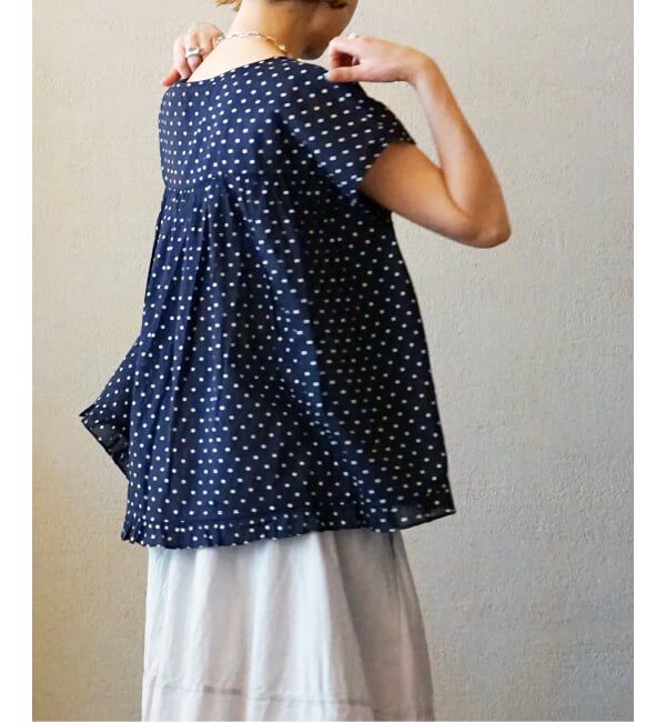 journal standard luxe「【SOIL】 80s COTTON VOILE DOT PRINT HEM FRIL」|シャツ・ブラウス|ブラック