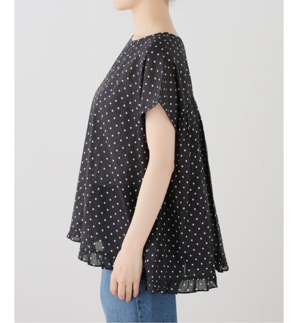 journal standard luxe「【SOIL】 80s COTTON VOILE DOT PRINT HEM FRIL」|シャツ・ブラウス|