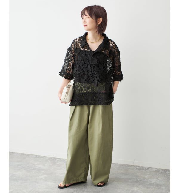 Spick and Span「《一部店舗+WEB限定》LAYAS/レイヤーズ レース半袖シャツ」|シャツ・ブラウス|