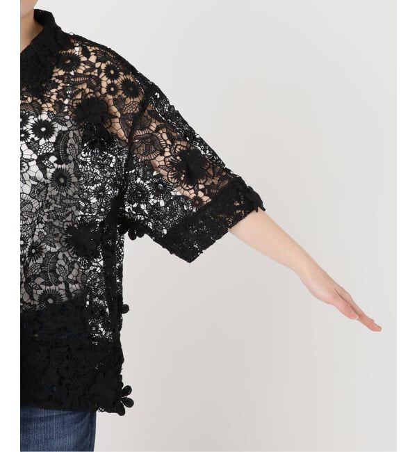 Spick and Span「《一部店舗+WEB限定》LAYAS/レイヤーズ レース半袖シャツ」|シャツ・ブラウス|