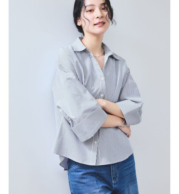 VIS「【WEB限定】スキッパーワイドスリーブシャツ/通勤対応」|シャツ・ブラウス|