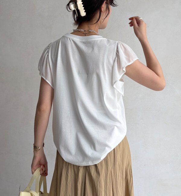  「【WEB限定】シアーフリルロゴTEE」|Tシャツ・カットソー|