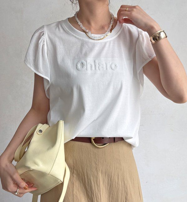  「【WEB限定】シアーフリルロゴTEE」|Tシャツ・カットソー|