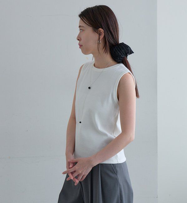  「リブコンパクトノースリーブ」|Tシャツ・カットソー|