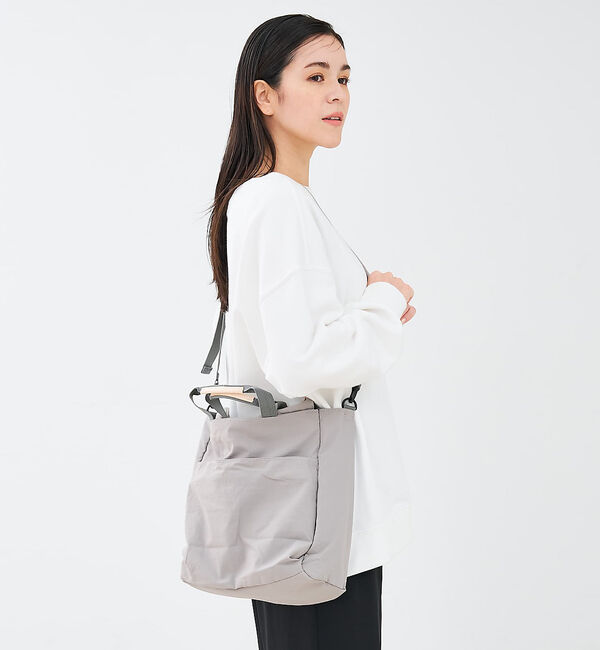 collex「【WEB限定】【EARTH MADE】10ポケット  2WAYトートバッグ」|ショルダー・メッセンジャー|ライトグレー