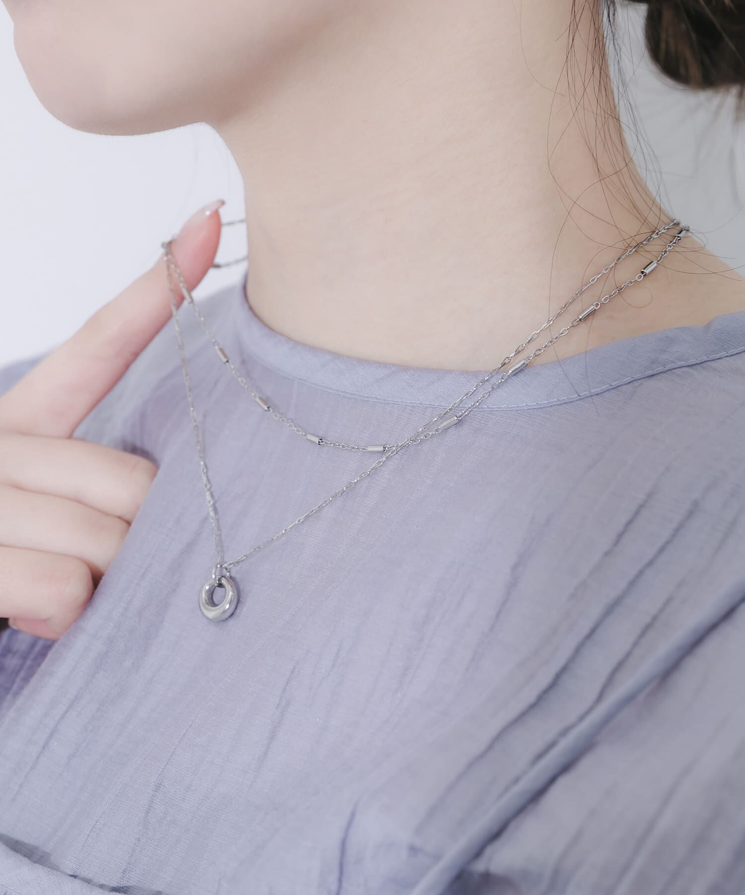 SMELLY「ステンレスラウンドトップ2セットネックレス」|ネックレス|